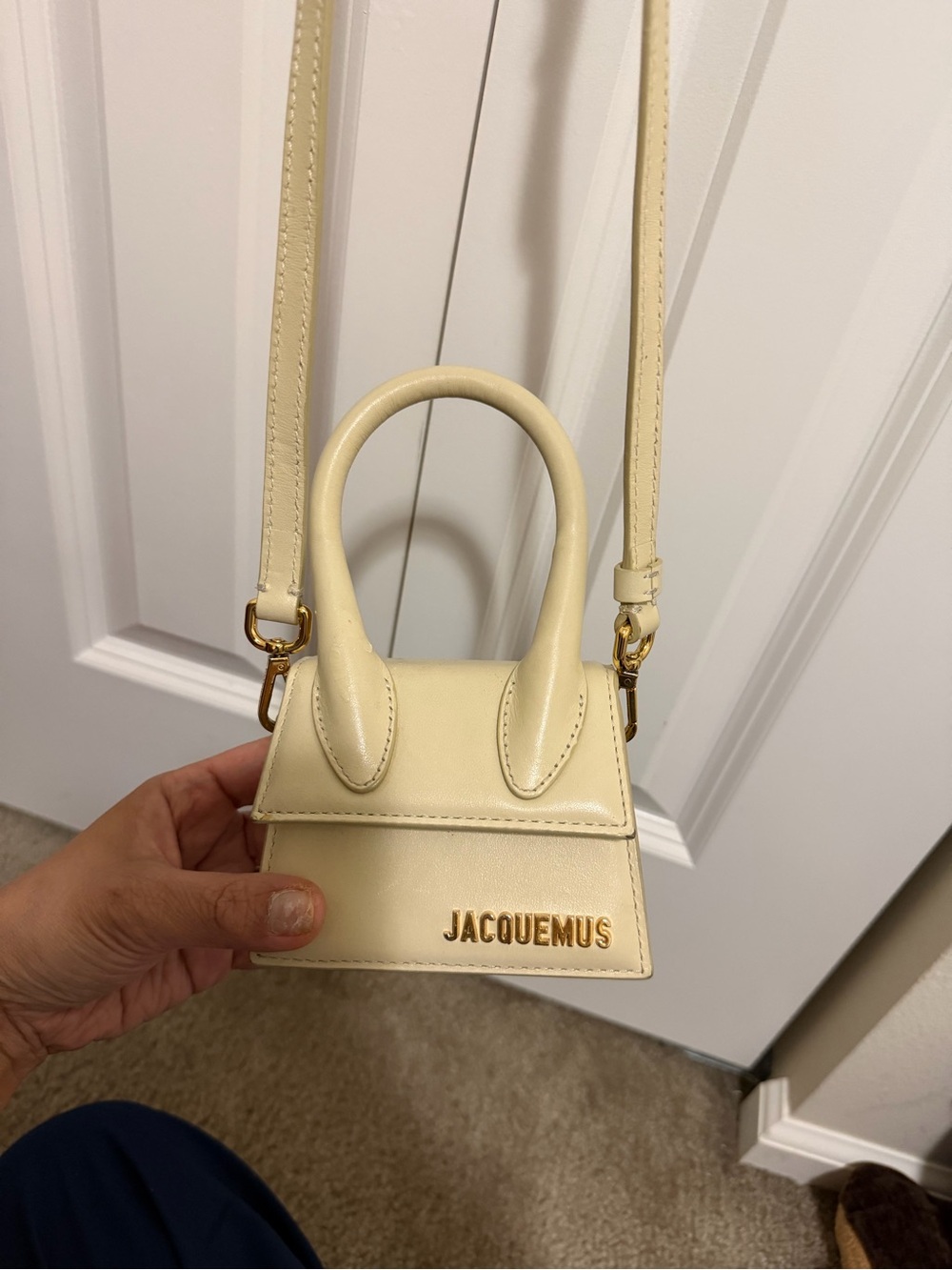Jacquemus Mini Le Chiquito Crossbody in Cream